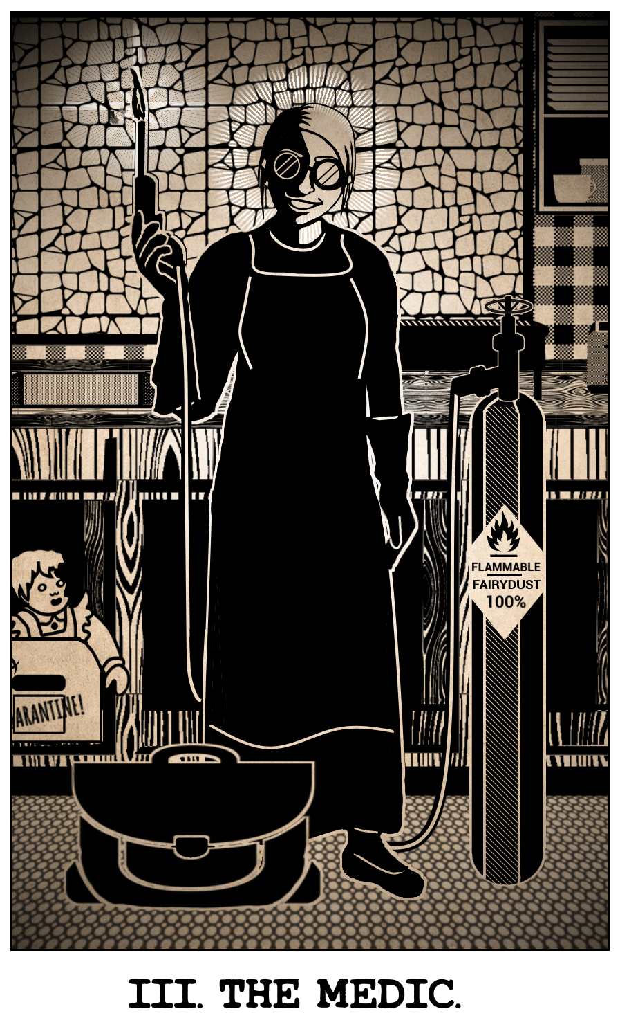 Hyacinth's tarot card, The Medic, based on The Empress.